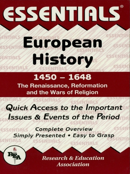 Title details for European History: 145 to 1648 Essentials by Allen Horstman - Available